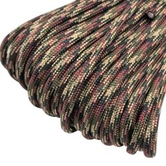 Polyester Paracord İp 660 Lb 4 mm Bordo Bej Desen 30 Metre