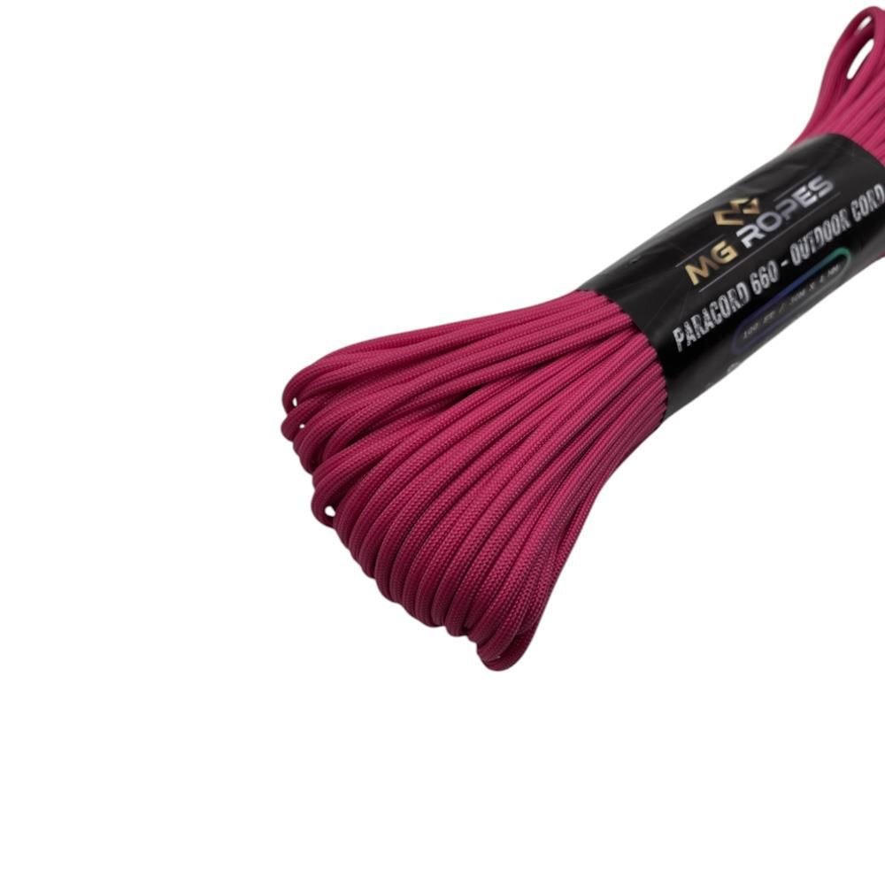 Polyester Paracord İp 660 Lb 4 mm Fuşya 30 Metre