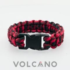 Paracord Bileklik Kırmızı-Siyah 21cm