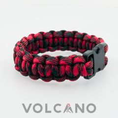 Paracord Bileklik Kırmızı-Siyah 21cm