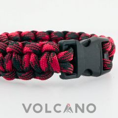 Paracord Bileklik Kırmızı-Siyah 21cm