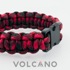 Paracord Bileklik Kırmızı-Siyah 21cm