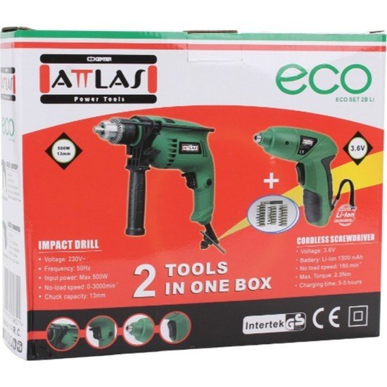 Attlas eco set 2b lı (matkap+4.0 v lion vidalama)